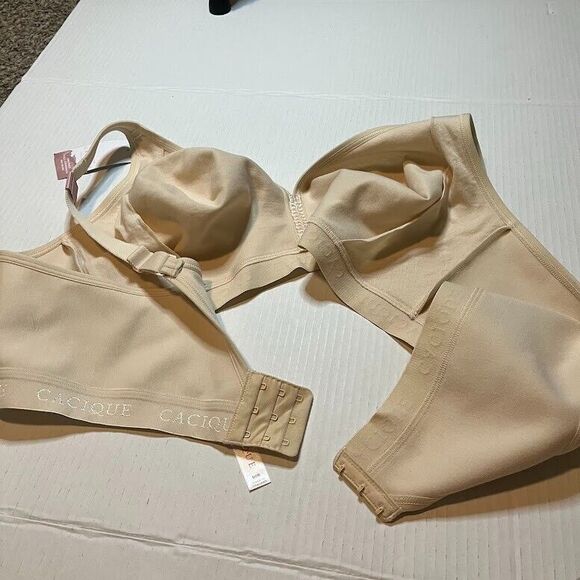 NWT Cacique Women's Beige Unlined full Coverage No Wire Bra SZ 50B - Picture 5 of 5